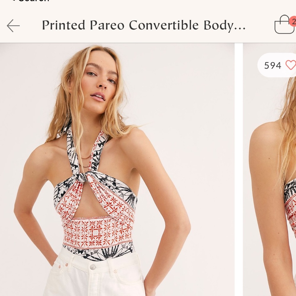 Free People Printed Pareo Convertible Body Suit